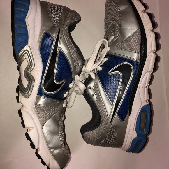 Nike Air + Moto 9 Mens Running Shoes Sneakers Silver Black Blue Size US 10.5 - Picture 5 of 10